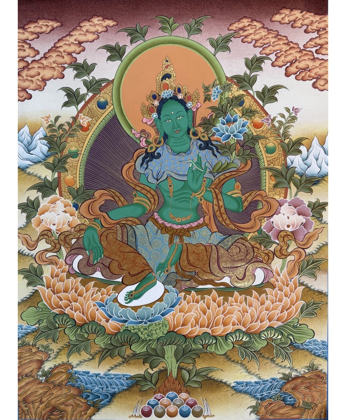 Green Tara Thanka