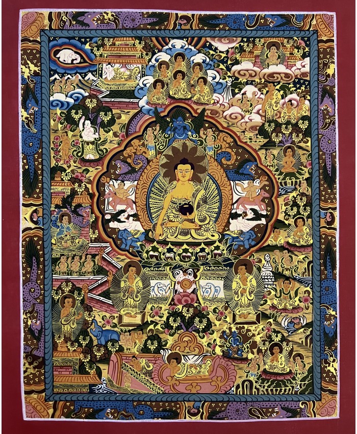 Life of Buddha Thanka
