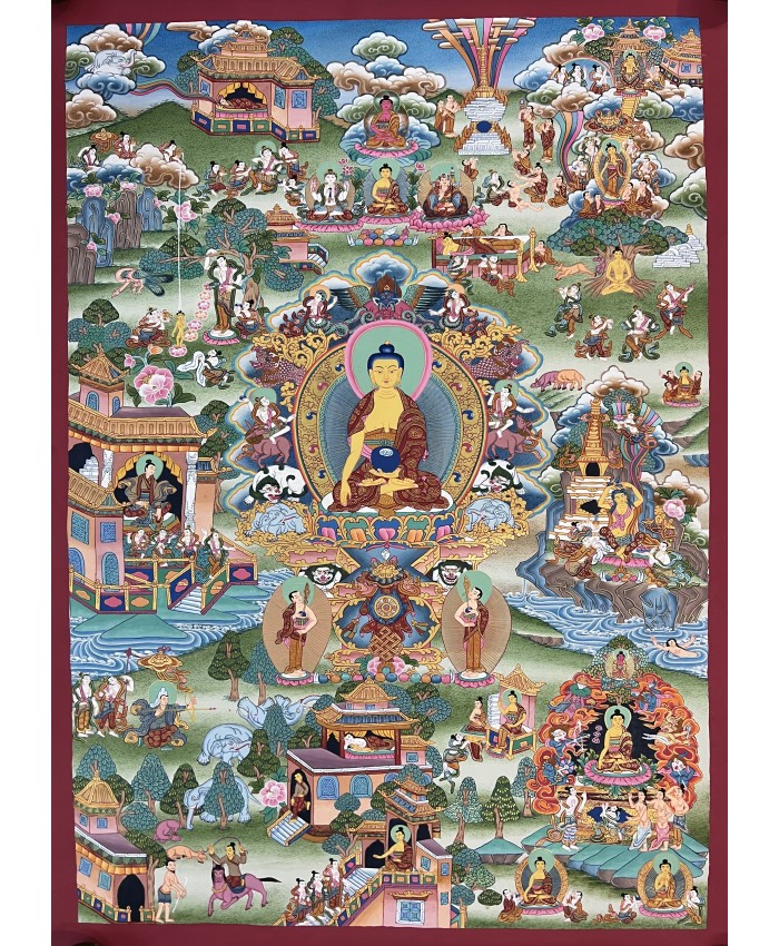 Life of Buddha Thanka