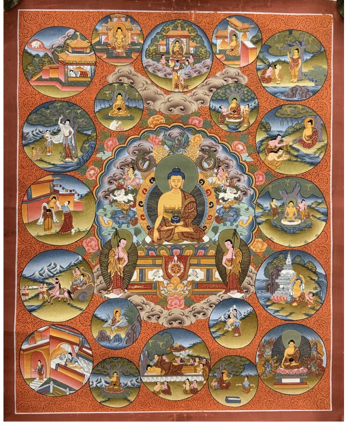 Life of Buddha Thanka